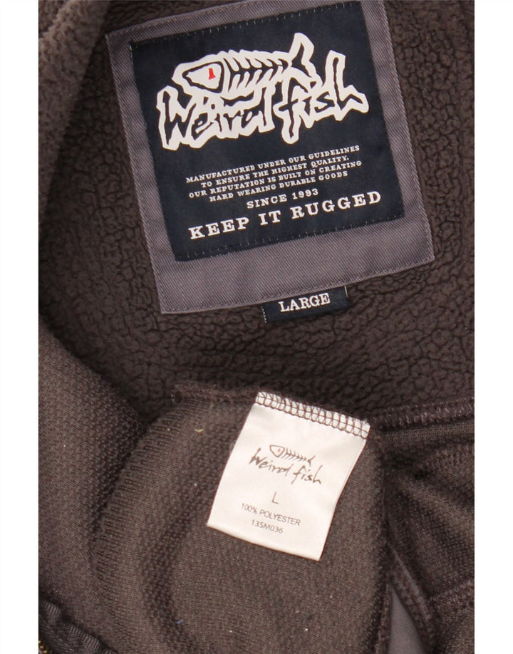 WEIRD FISH Chaqueta polar para hombre UK 40 Large Gris Poliéster