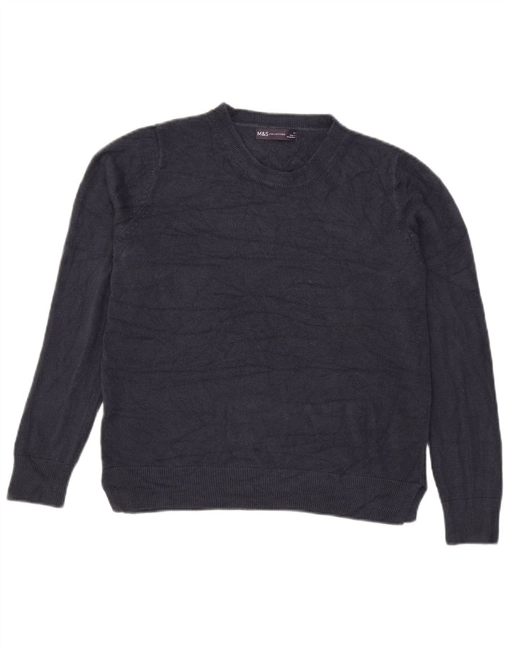 Marks & Spencer - Jersey de cuello redondo para mujer, talla 40, talla M, color azul marino