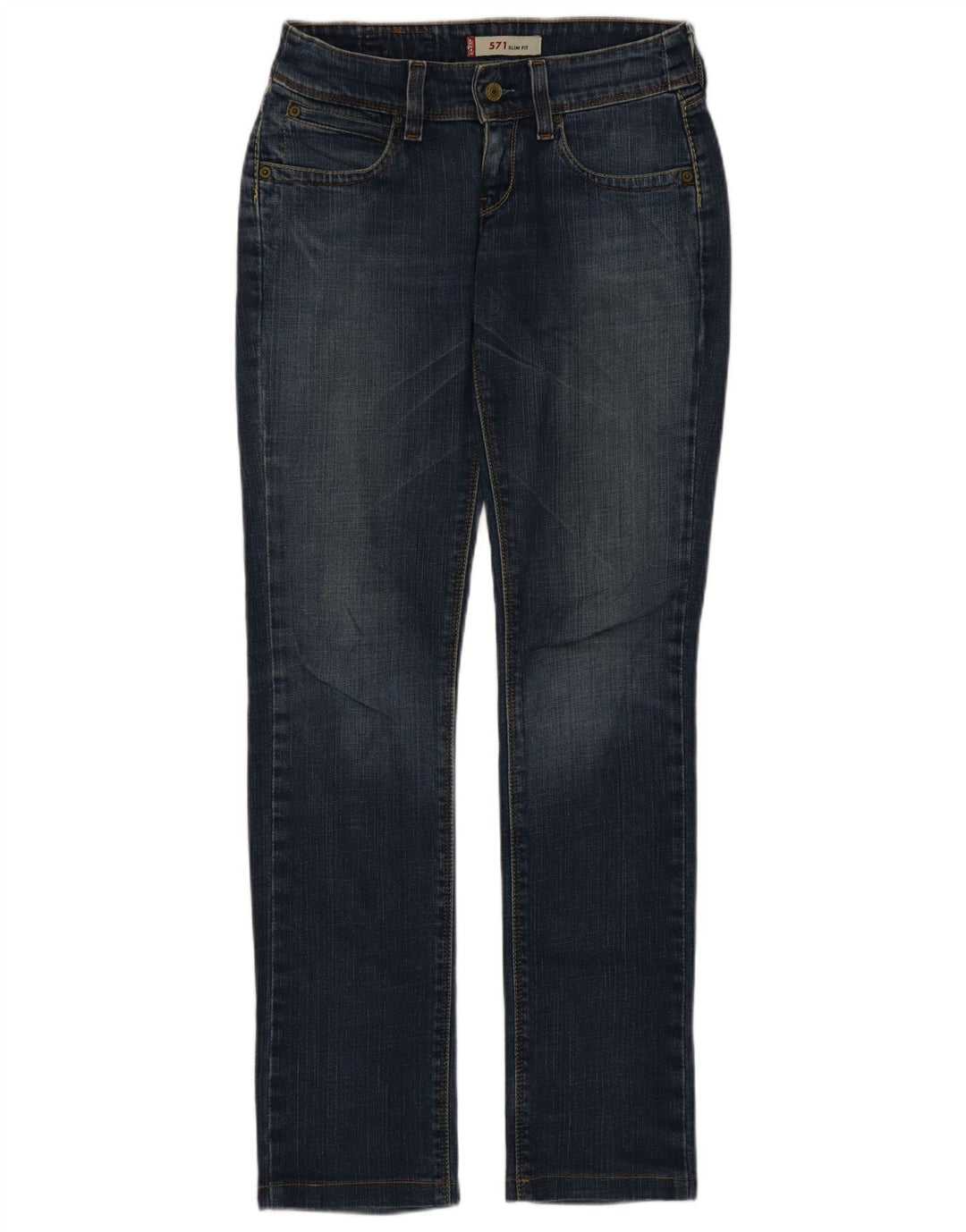 Levi's Mujer 571 Slim Jeans W27 L31 Algodón Azul