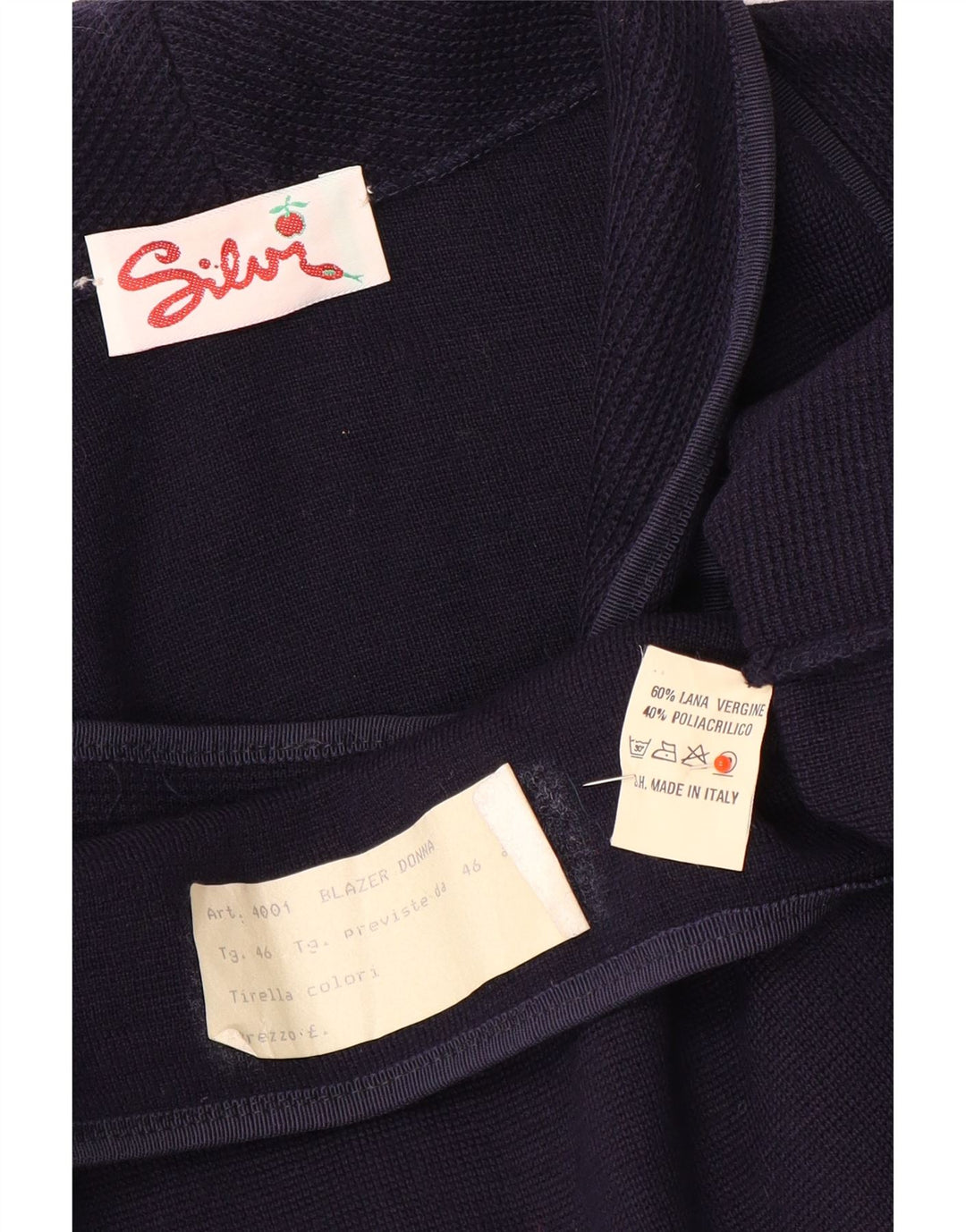 Vintage mujer Cardigan suéter IT 46 grande azul marino poliacrílico