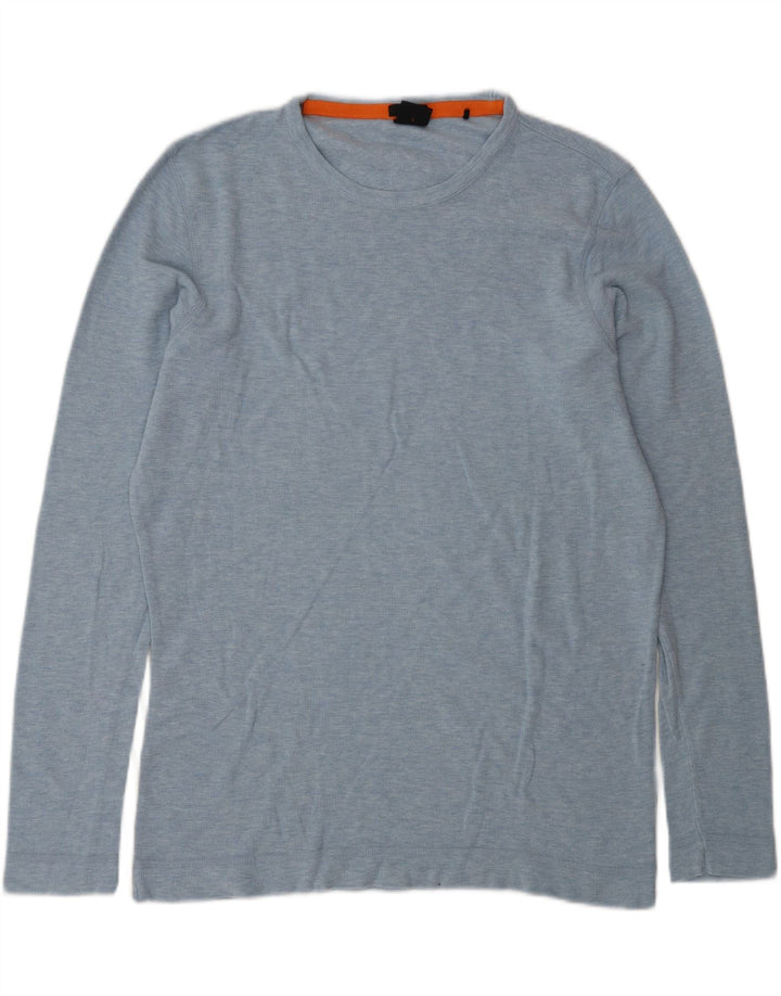 Hugo Boss Hombre Slim Fit Top Manga Larga Azul Grande