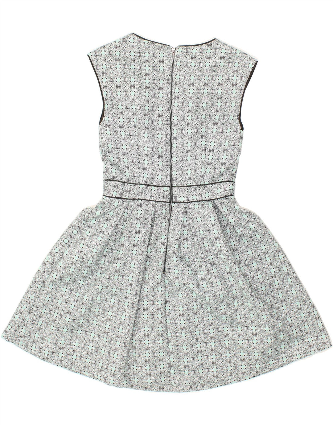 WAREHOUSE Womens Abstract Pattern Swing Dress UK 10 Small Blue Geometric Vintage Warehouse and Second-Hand Warehouse from Messina Hembry 