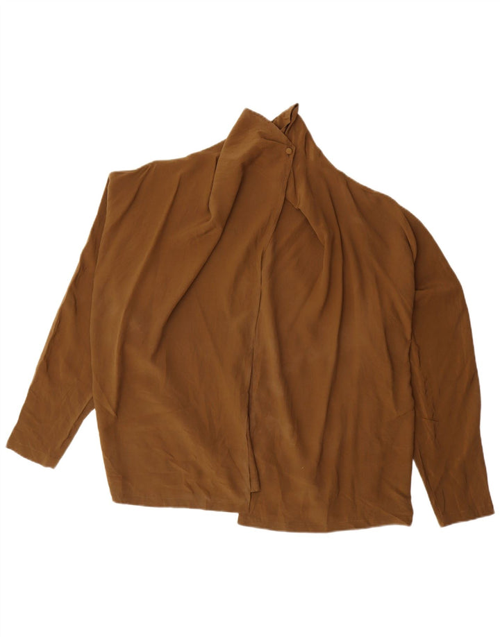 Vintage mujer camisa blusa US 12 marrón grande