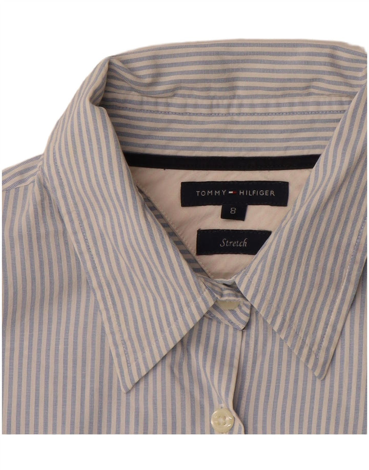 Tommy Hilfiger Camisa para mujer US 8 Algodón azul medio a rayas