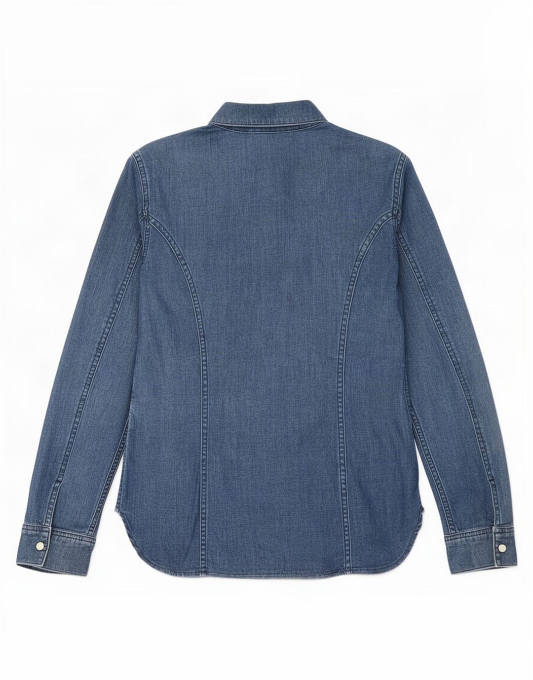 Massimo Dutti Camisa Vaquera Mujer UK 10 Small Azul