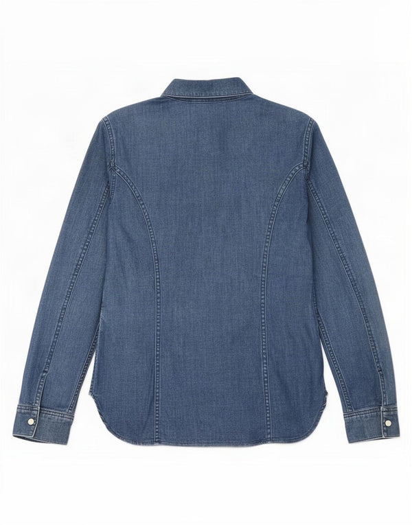 Massimo Dutti Camisa Vaquera Mujer UK 10 Small Azul