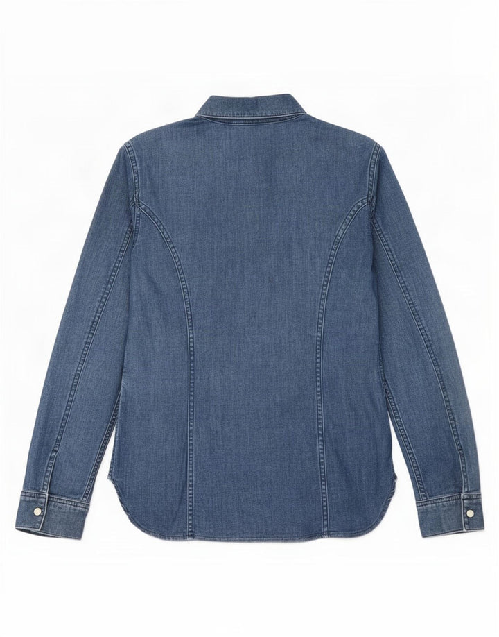 Massimo Dutti Camisa Vaquera Mujer UK 10 Small Azul