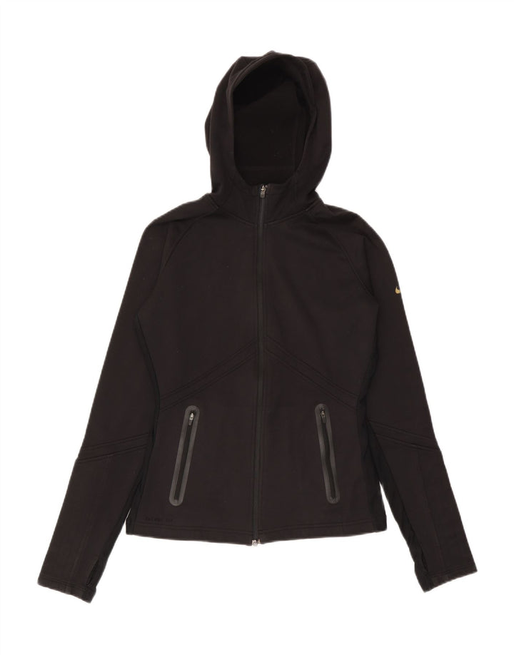 Nike Sudadera con capucha y cremallera para mujer UK 10 Small Poliéster negro