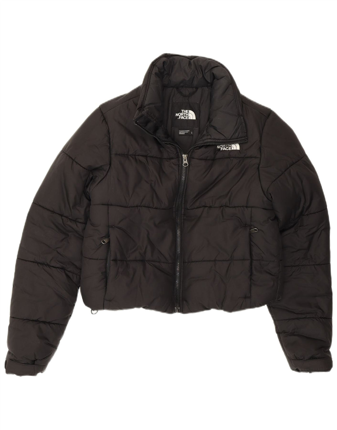 THE NORTH FACE Chaqueta acolchada corta para mujer UK 10 Small Poliéster negro