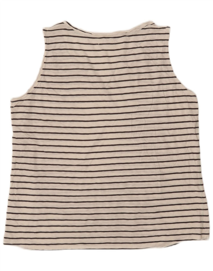 Camiseta sin mangas para mujer White Stuff UK 40 2XL Algodón a rayas blancas