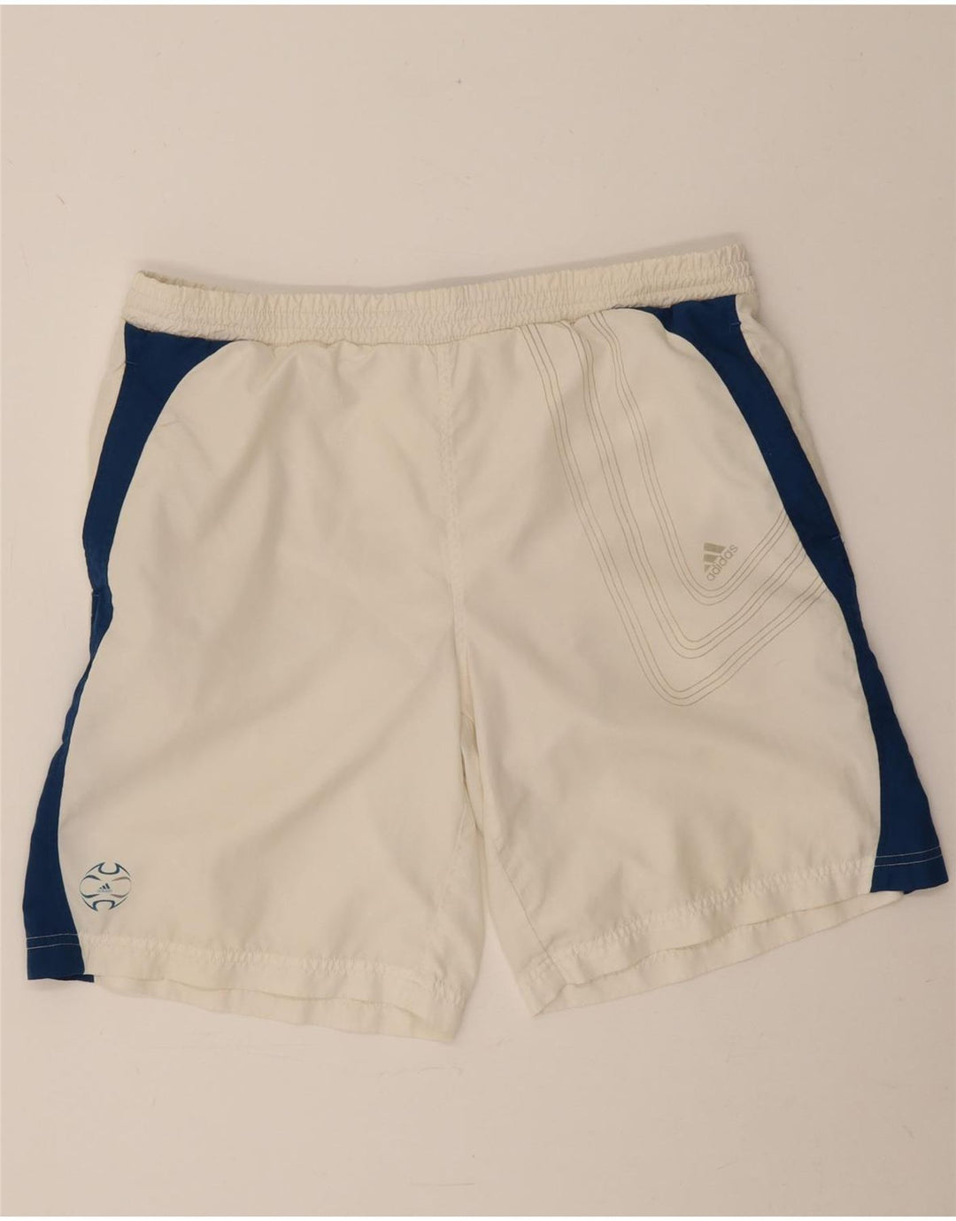 Adidas - Pantalones cortos deportivos para hombre, color blanco medio, poliéster color block