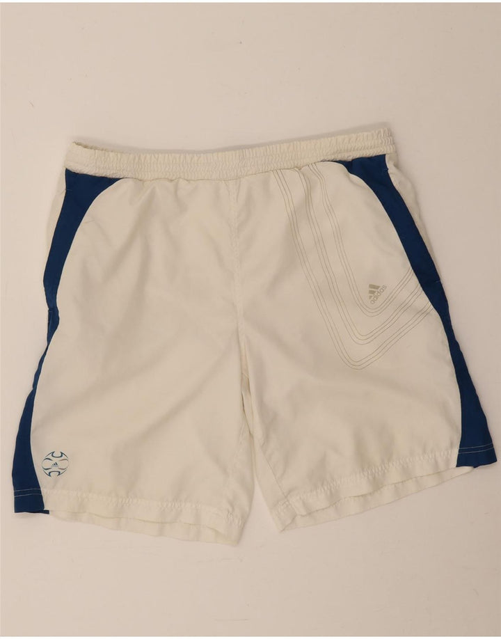 Adidas - Pantalones cortos deportivos para hombre, color blanco medio, poliéster color block