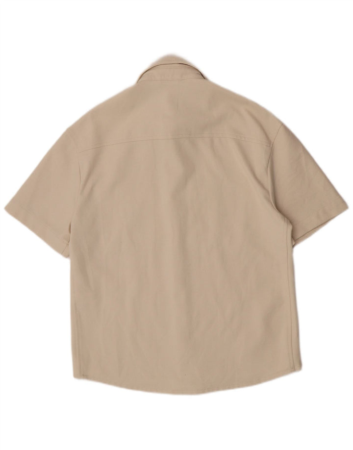 Zara Hombre Camisa Manga Corta Small Beige Poliéster