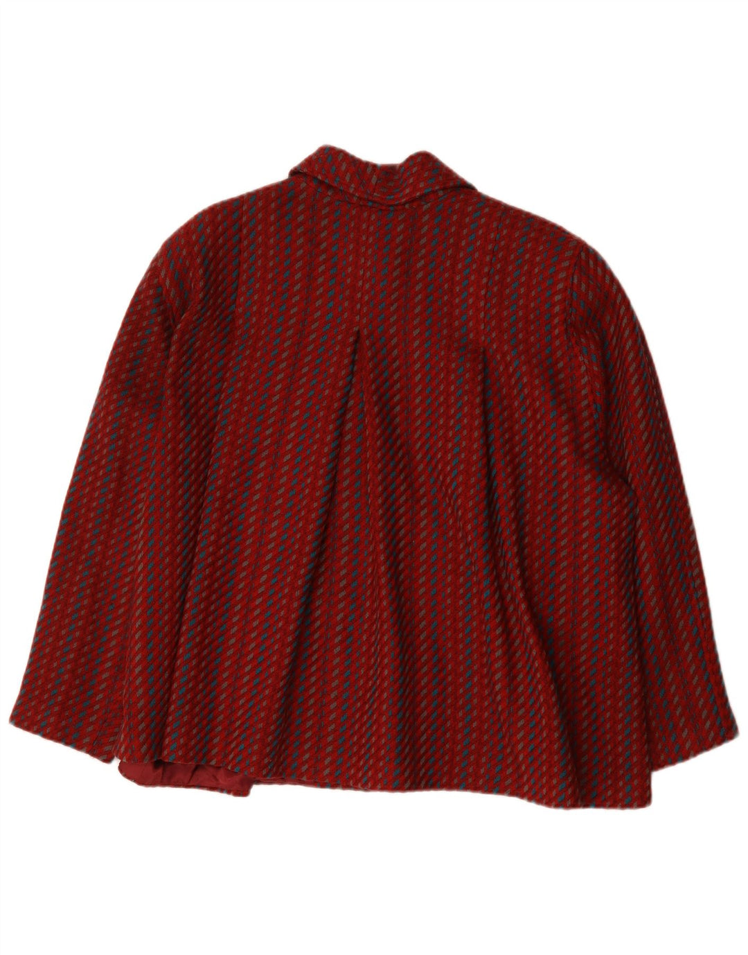 Vintage mujer chaqueta bomber de gran tamaño IT 46 lana de rayas rojas grandes