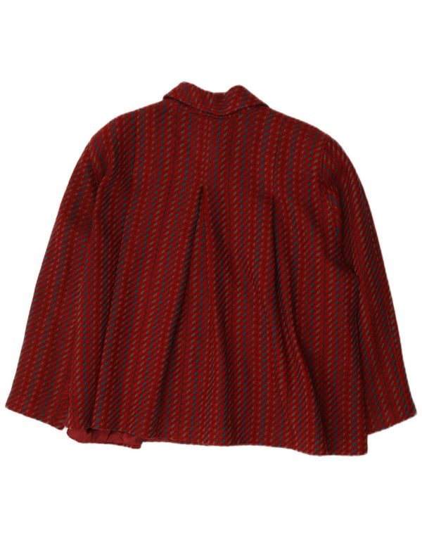 Vintage mujer chaqueta bomber de gran tamaño IT 46 lana de rayas rojas grandes