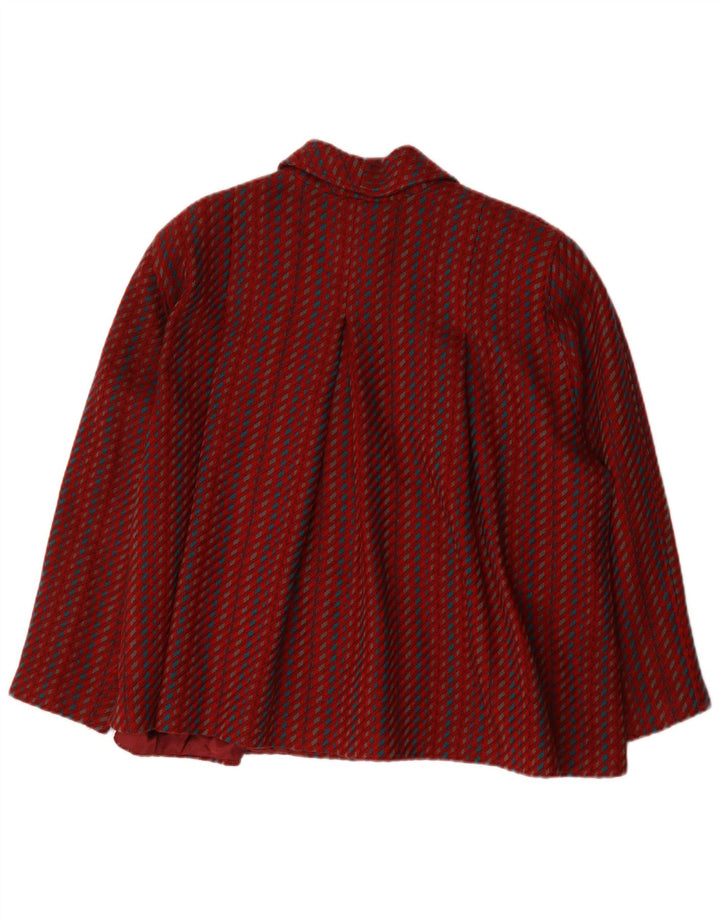 Vintage mujer chaqueta bomber de gran tamaño IT 46 lana de rayas rojas grandes