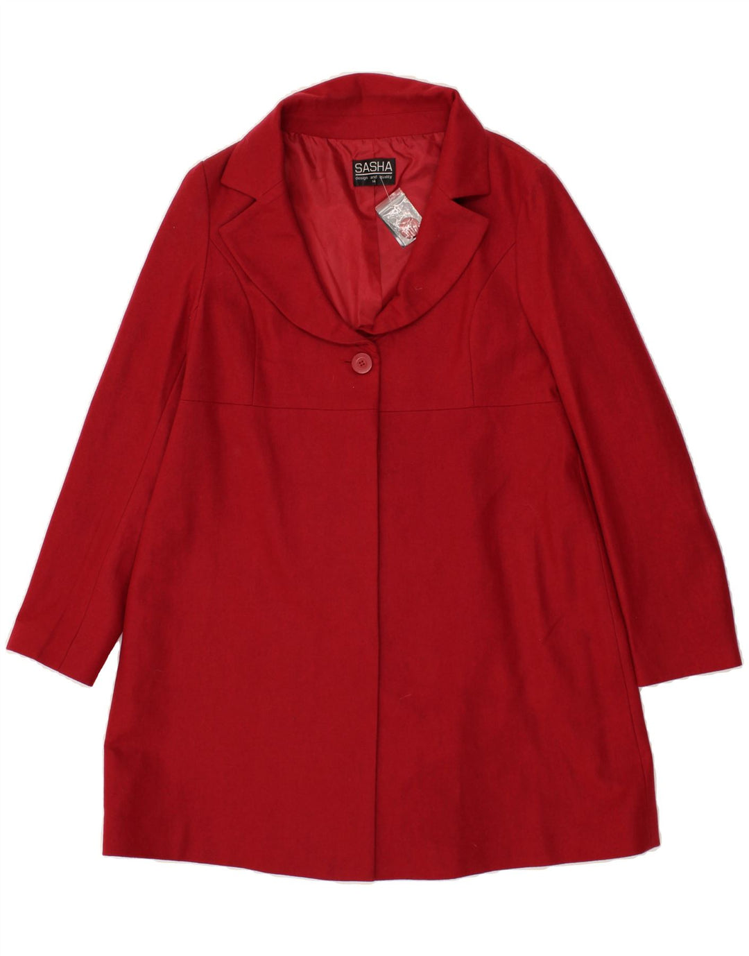 SASHA Womens Overcoat UK 14 Medium Red Wool Vintage Sasha and Second-Hand Sasha from Messina Hembry 