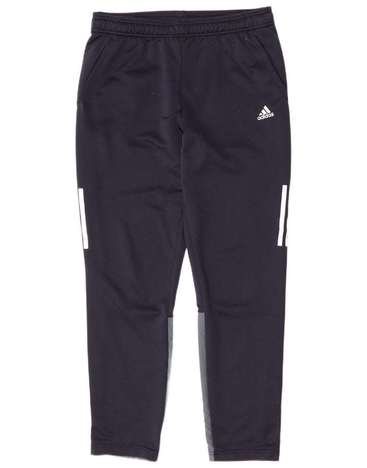Adidas - Pantalón de chándal para hombre, talla grande, azul marino, color block, poliéster