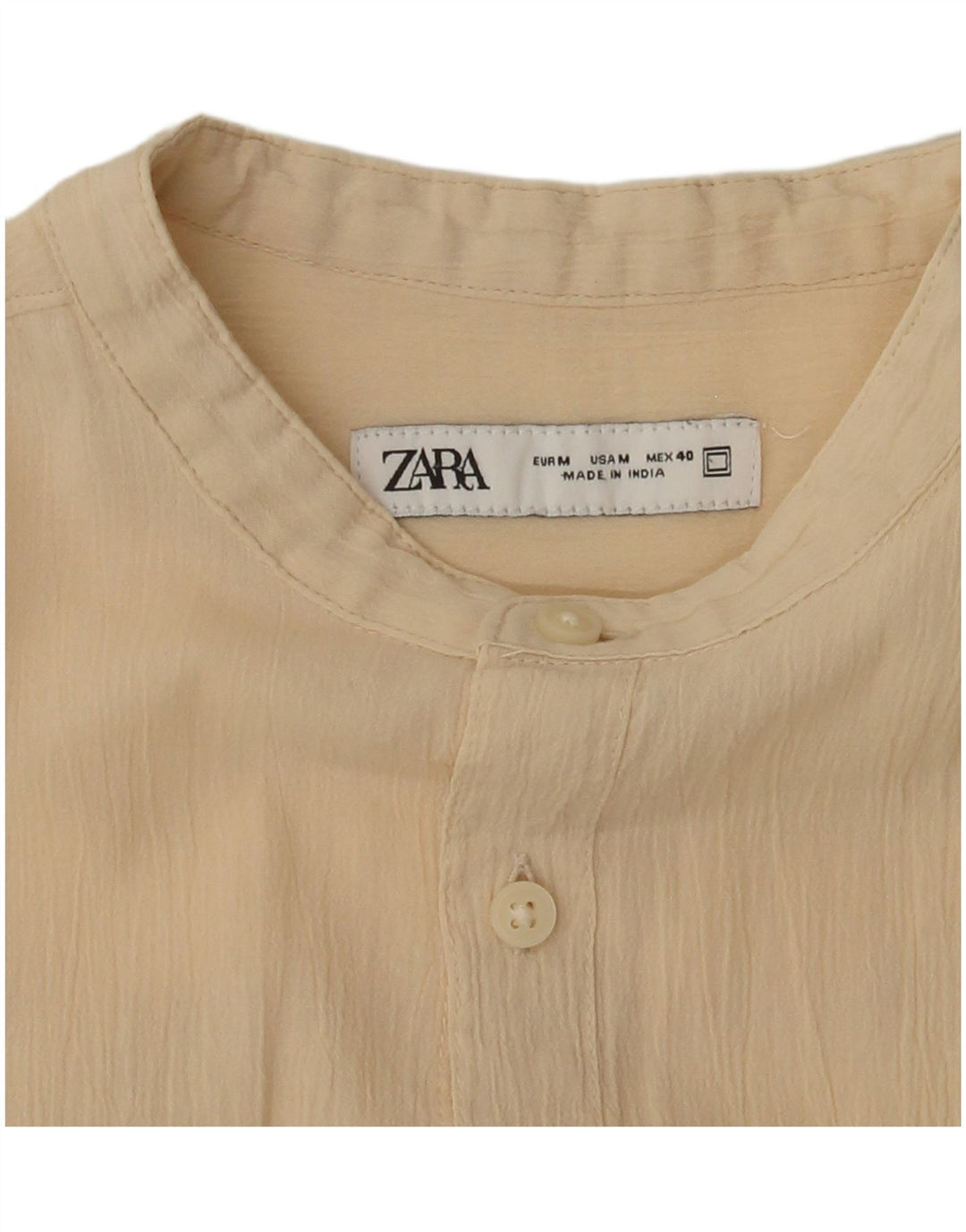 Camisa Zara Hombre Beige Medio