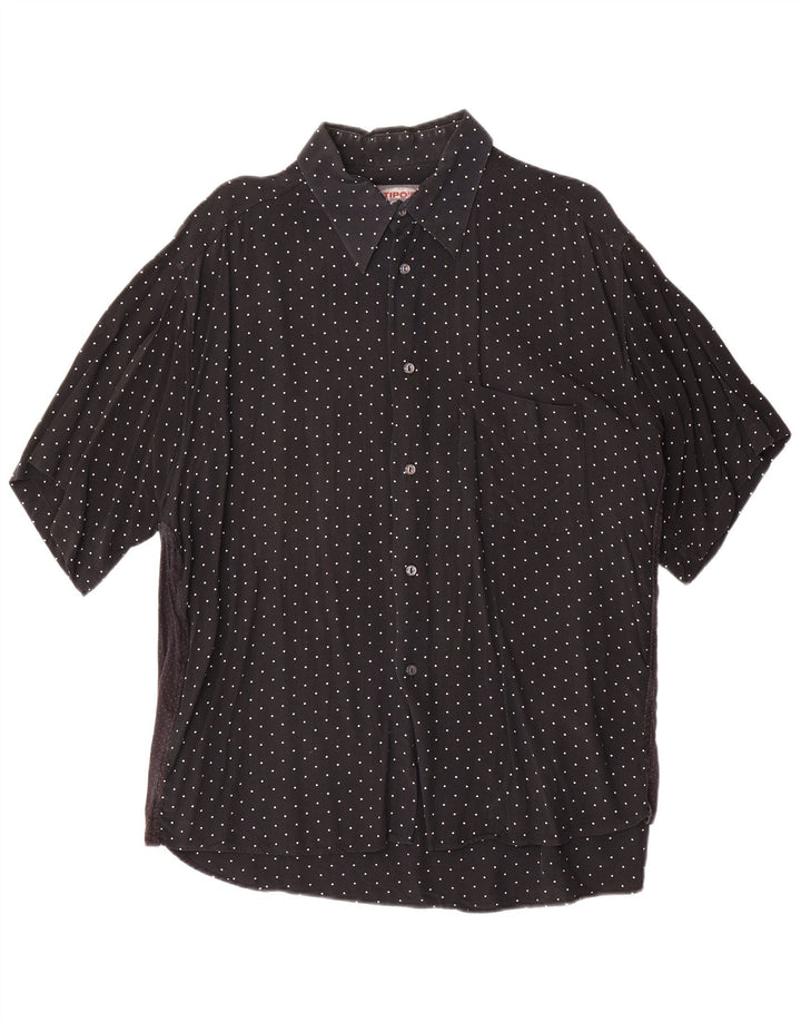 TIPO' S Camisa de manga corta para hombre XL Negro Moteado