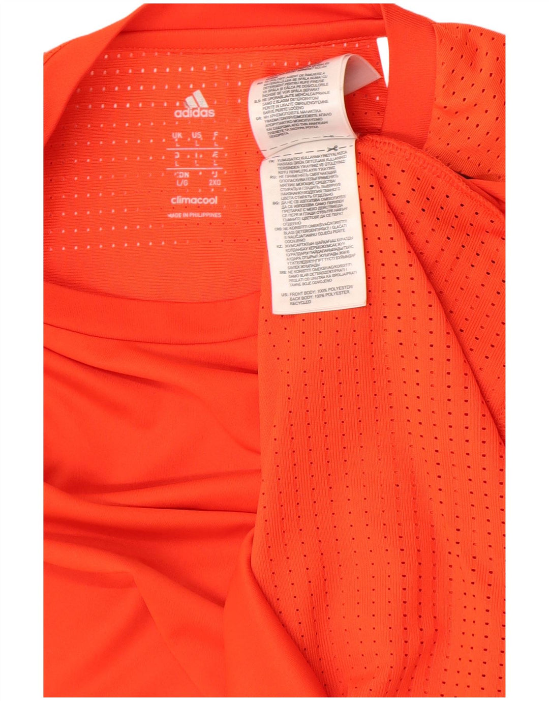 Adidas Mens Climacool Camiseta Top Grande Naranja Poliéster