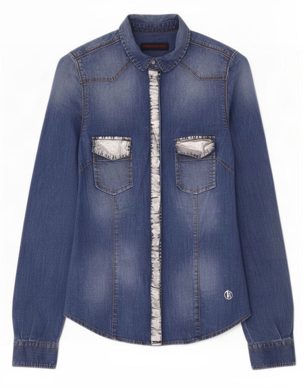 Camisa Vaquera Mujer Trussardi Jeans IT 40 Small Azul