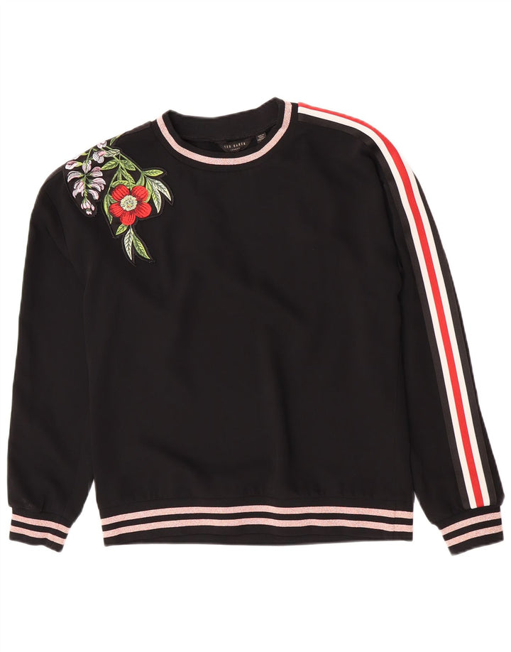 Ted Baker Sudadera Gráfica para Mujer Jersey UK 40 Mediano Negro Floral