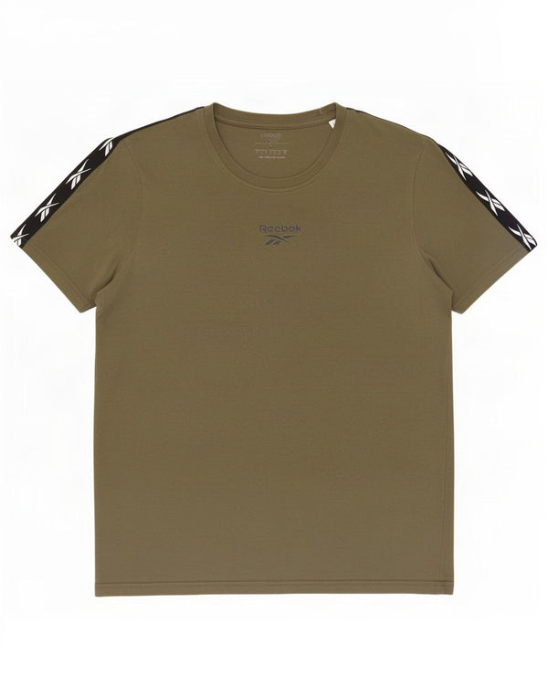 Reebok - Camiseta gráfica para hombre, talla grande, color caqui, algodón