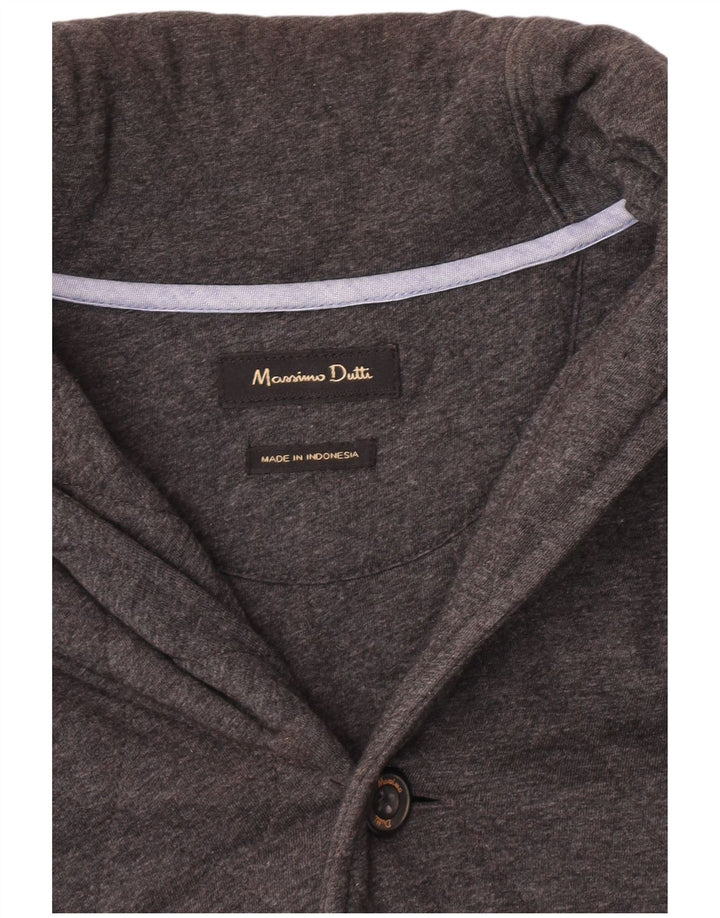 Massimo Dutti Jersey Cárdigan Hombre Small Gris Argyle/Diamond