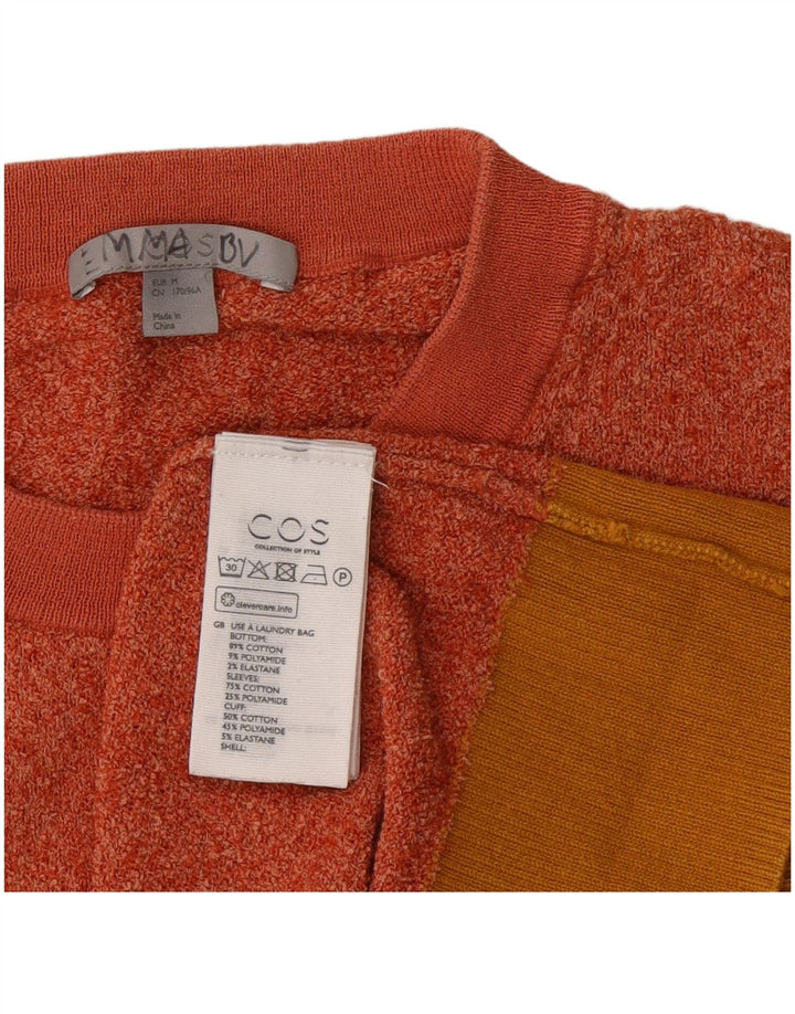 Cos Jersey de cuello redondo para hombre de algodón moteado de color naranja medio