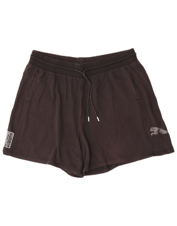 Puma Pantalones cortos deportivos gráficos para mujer 2XL Algodón negro