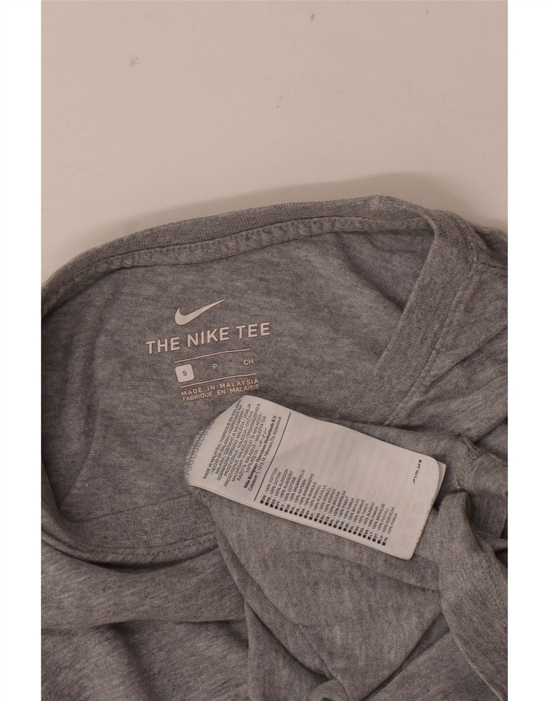 Nike - Camiseta para hombre, talla pequeña, algodón moteado gris