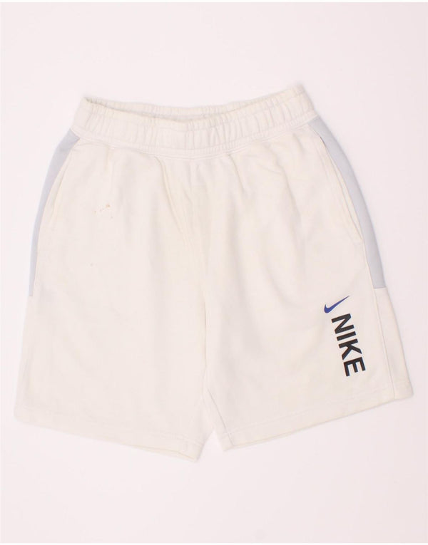 Nike Pantalones cortos deportivos con gráficos para niños 10-11 años Algodón color block mediano blanco