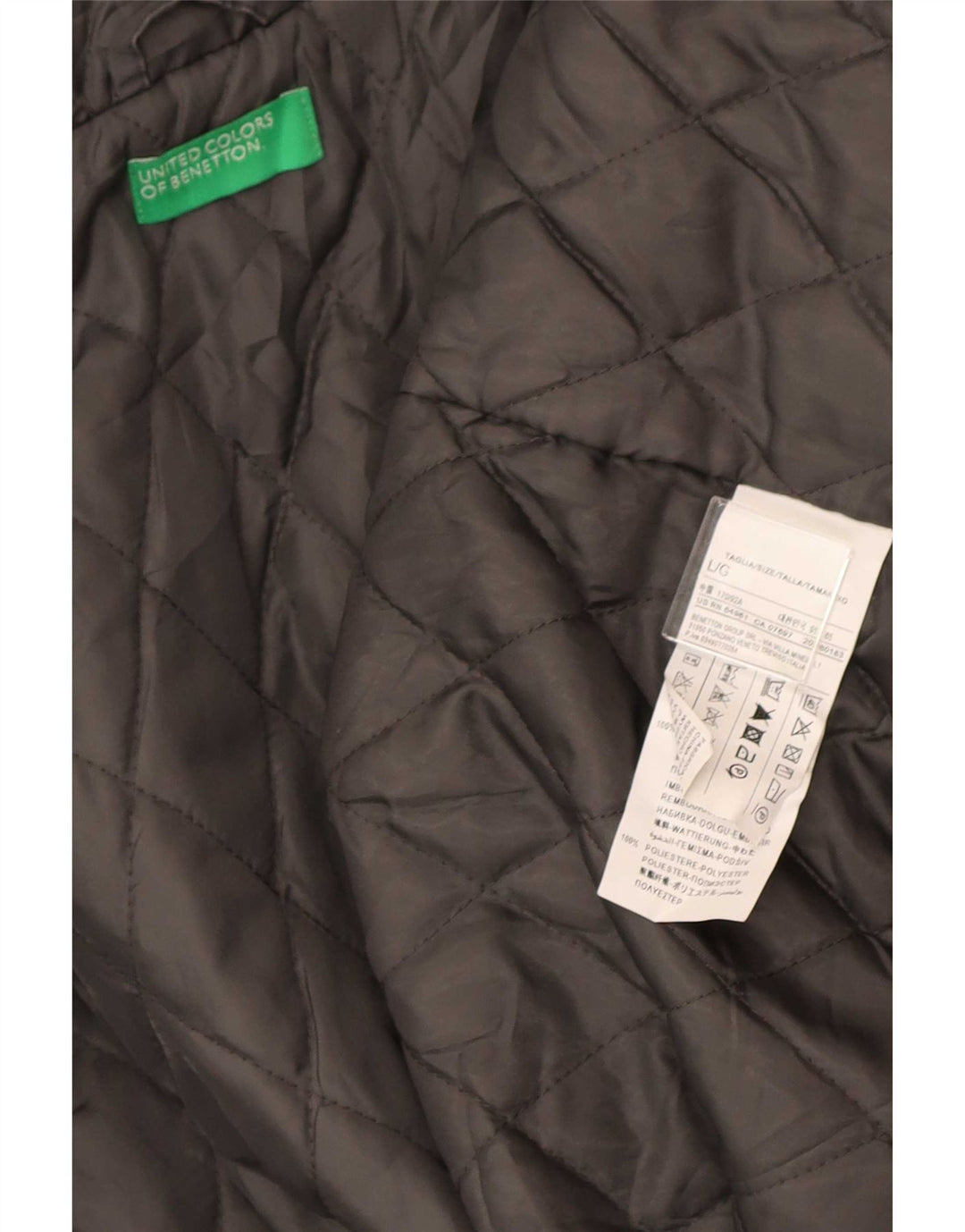 Benetton Parka Con Capucha Para Mujer UK 40 Large Gris Algodón