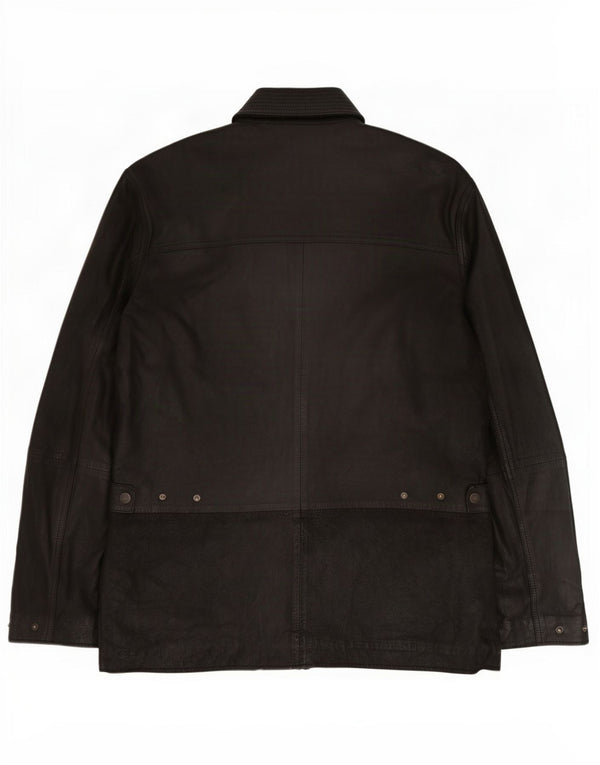 John Partridge Chaqueta de cuero para hombre UK 38 Medium Black