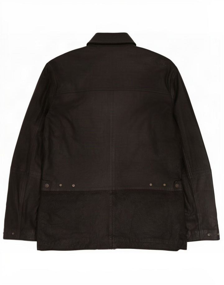 John Partridge Chaqueta de cuero para hombre UK 38 Medium Black