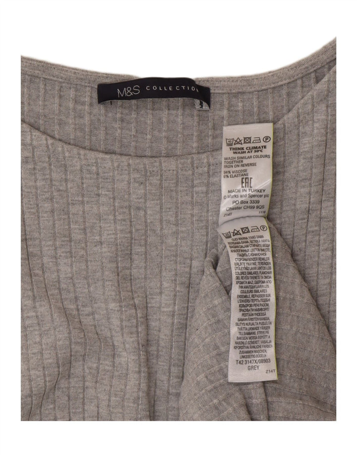 Marks & Spencer Vestido ajustado sin mangas para mujer UK 42 Viscosa gris medio