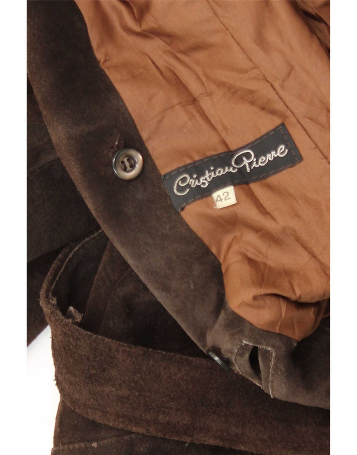 Chaqueta de ante vintage para mujer IT 42 Marrón medio
