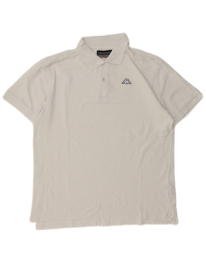 Kappa Polo Hombre Grande Blanco Algodón