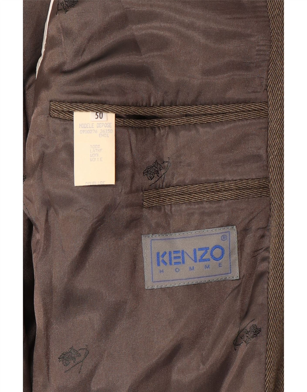 Kenzo Chaqueta tipo blazer de 3 botones para hombre IT 50 Large Lana marrón