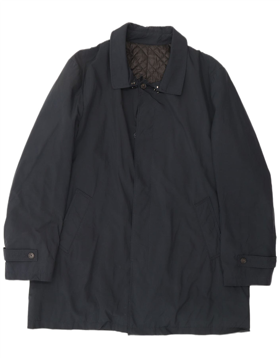 BORSALINO Abrigo para hombre IT 56 3XL Azul marino Poliéster Clásico