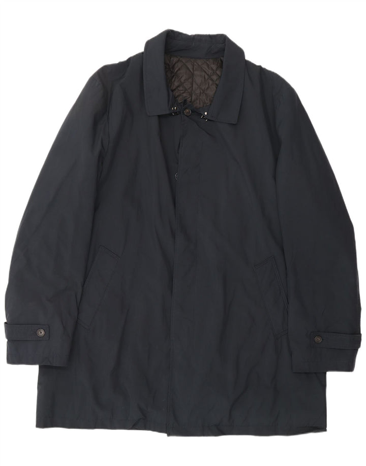 BORSALINO Abrigo para hombre IT 56 3XL Azul marino Poliéster Clásico