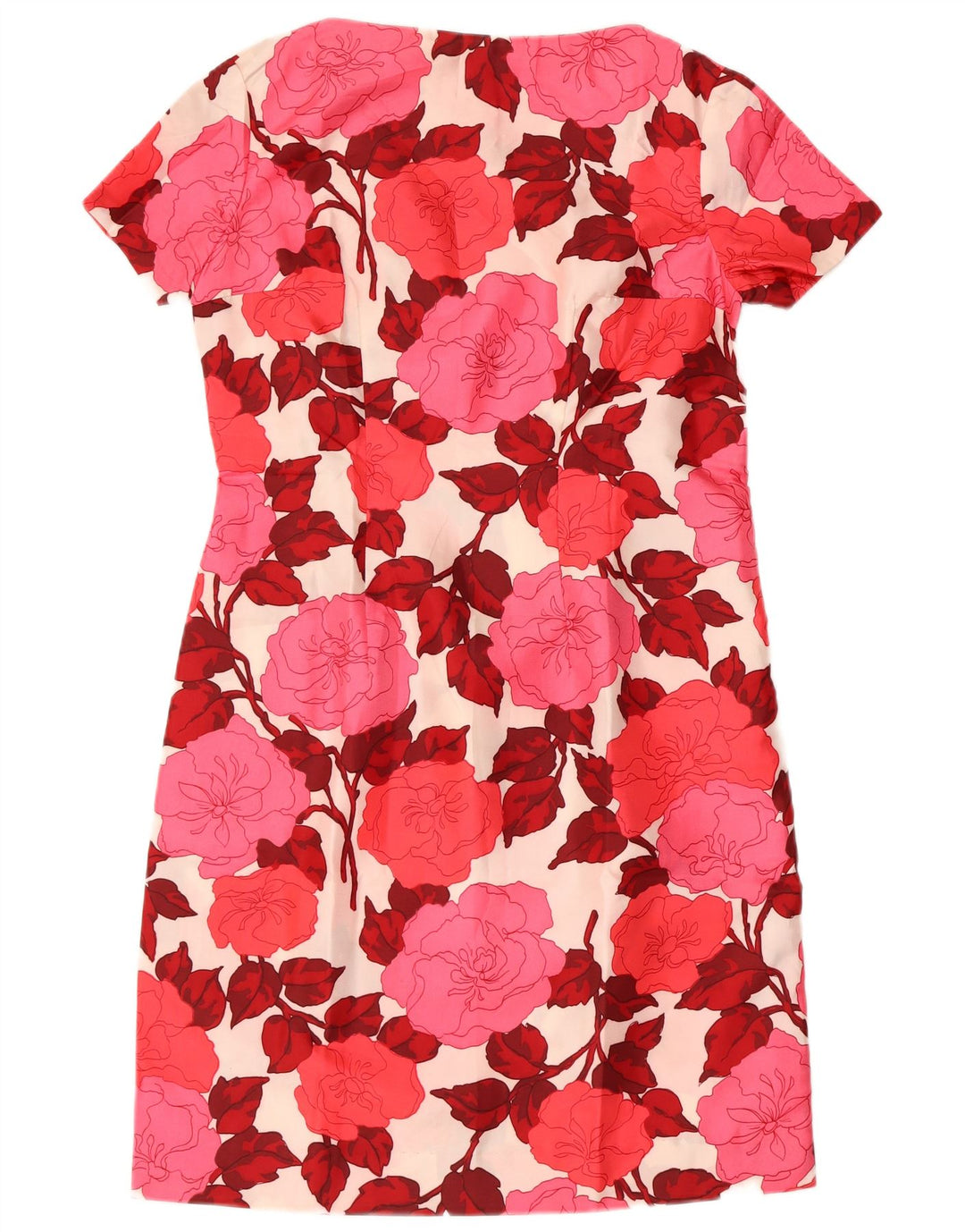 VINTAGE Vestido de vaina para mujer Reino Unido 12 Medio Rojo Floral