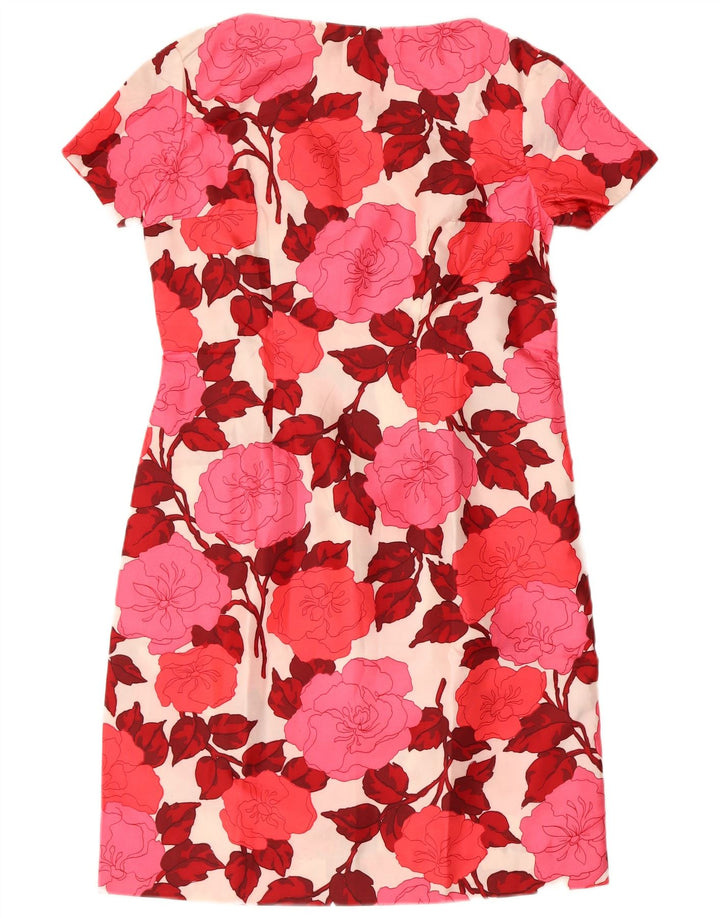 VINTAGE Vestido de vaina para mujer Reino Unido 12 Medio Rojo Floral