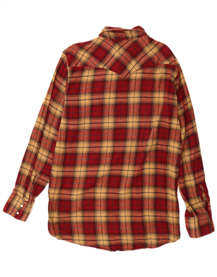 Camisa de franela Wrangler para hombre con cuadros rojos grandes