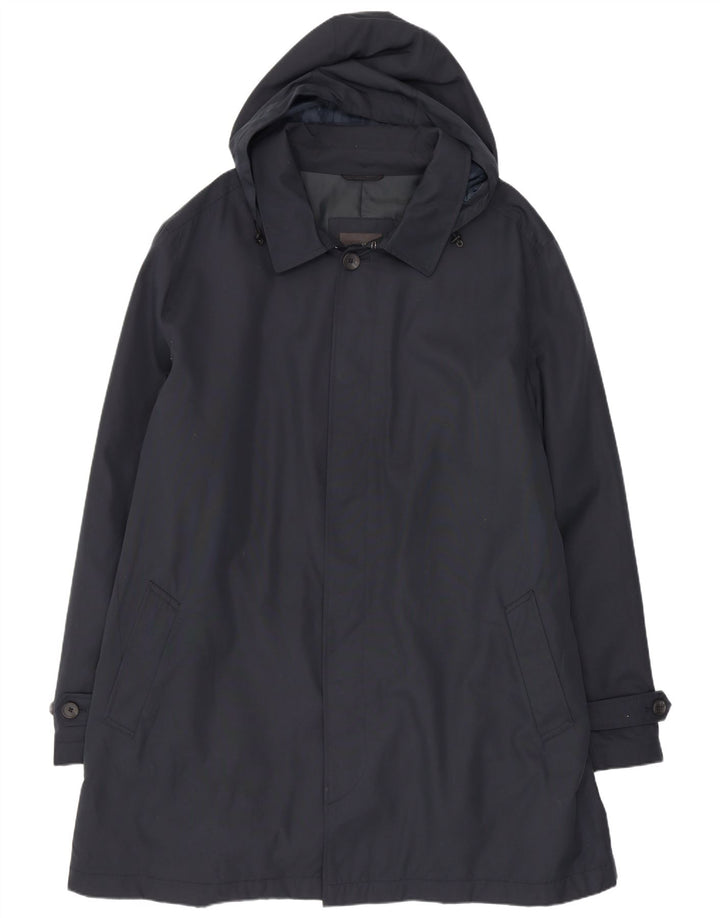 Marks & Spencer Chubasquero con capucha para hombre UK 46 3XL Azul marino Poliéster