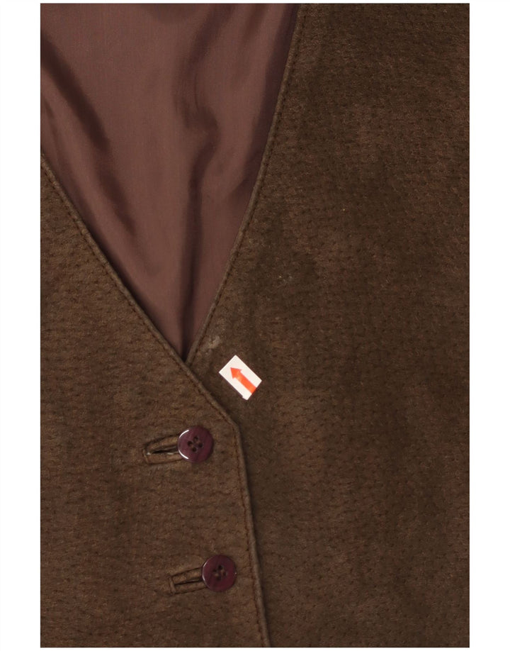 CALLE. BERNARD Chaleco de ante para mujer UK 44 Poliamida marrón medio