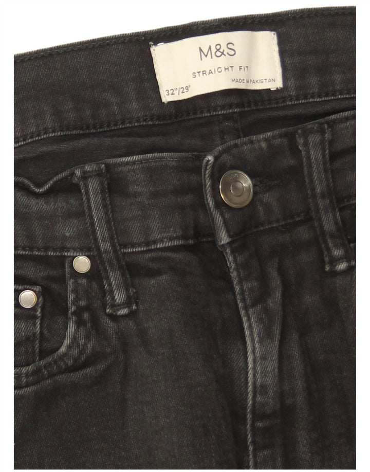 Marks & Spencer Jeans rectos para hombre W32 L29 Algodón negro