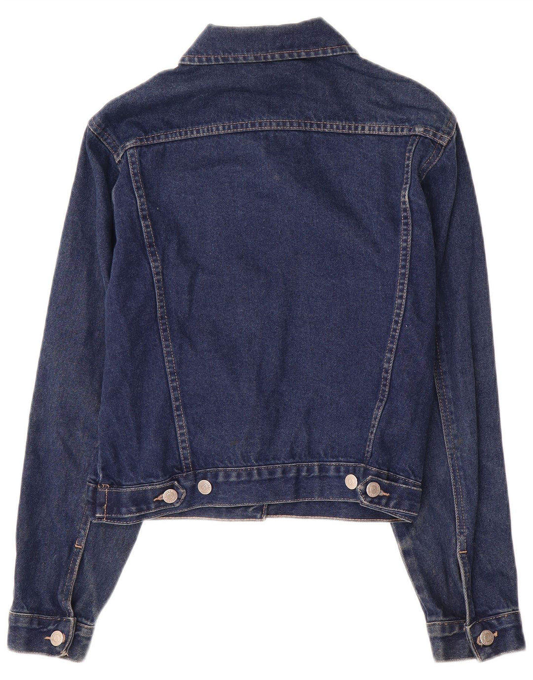 VINTAGE Chaqueta vaquera para mujer Reino Unido 12 Azul marino medio
