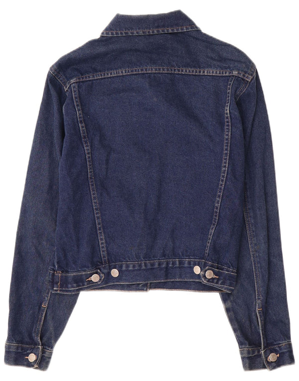 VINTAGE Chaqueta vaquera para mujer Reino Unido 12 Azul marino medio